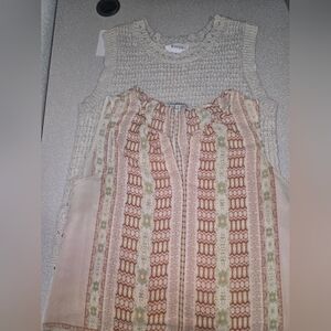 2 Blouses Women's Patterned Blouse - Cream and Pink